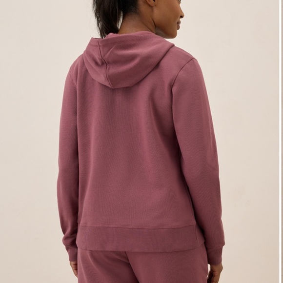 Pact Brushed Fleece Zip Hoodie Mauve Size Extra Small Organic Cotton - Picture 3 of 6